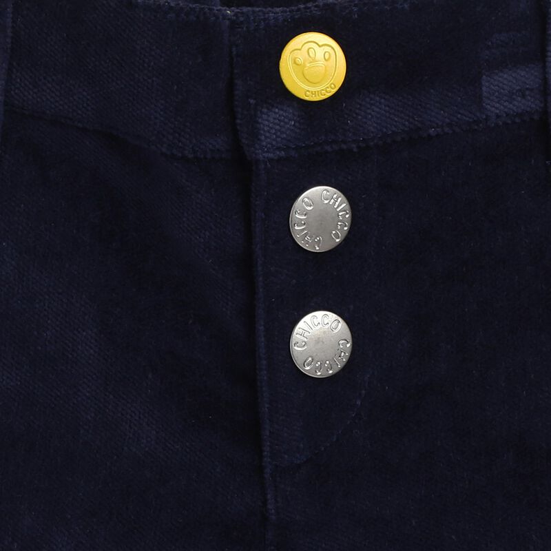 Boys Blue Velvet Solid Trouser image number 2